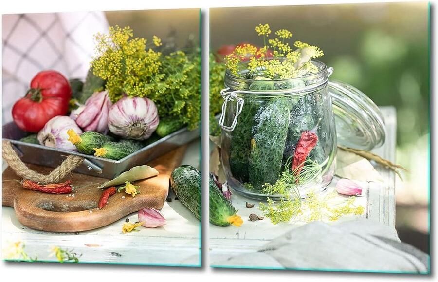 Kookplaat Afdekplaten Fornuis Beschermer Keuken Werkblad Gehard Glas 40 x 52 cm Multicolor