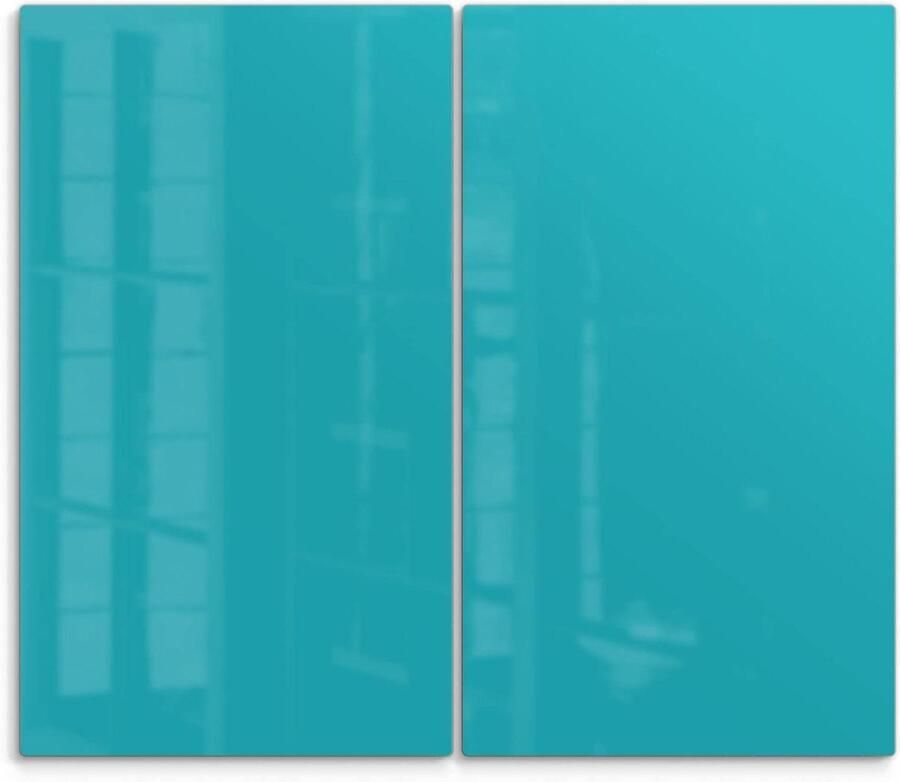 Kookplaat Afdekplaten Glasplaten Set Keuken Beschermen Slagvast Veiligheidsglas 2x 60x52 cm Turquoise