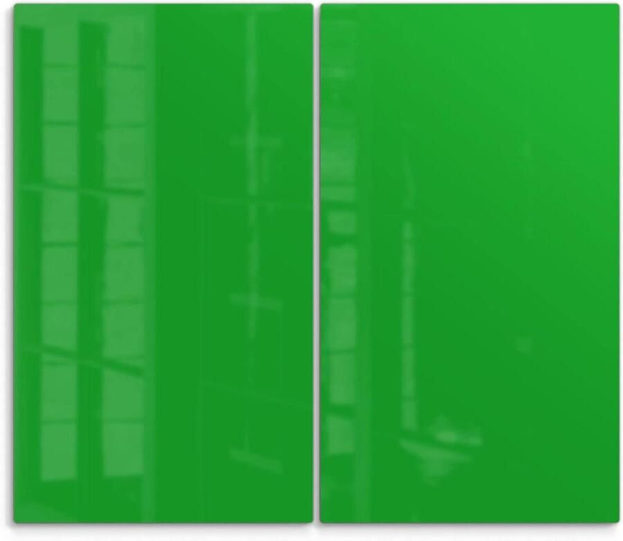 Kookplaat Afdekplaten Set van 2 Keuken Beschermen Gehard Veiligheidsglas 60 x 52 cm Midden Groen