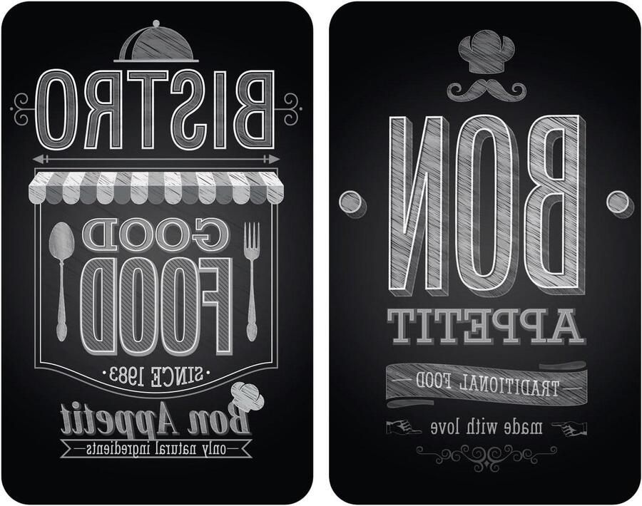 Kookplaat Afdekplaten Set van 2 Werkblad Vergroten Multifunctioneel Glas 30 x 52 cm Decoratief Motief