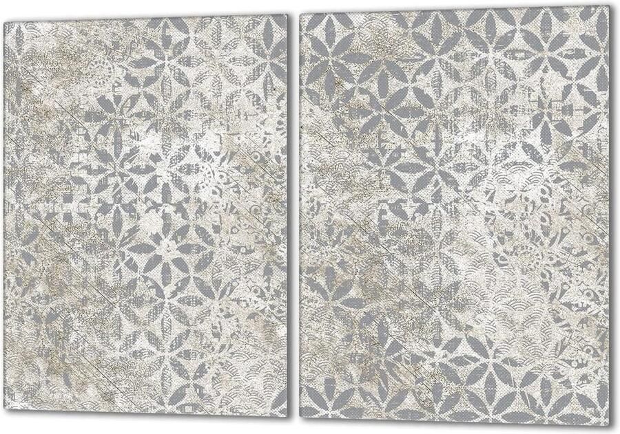 Kookplaat Afdekplaten Snijplank Glas Keuken Beschermen Gehard Glas 2x40x52 cm Grijs