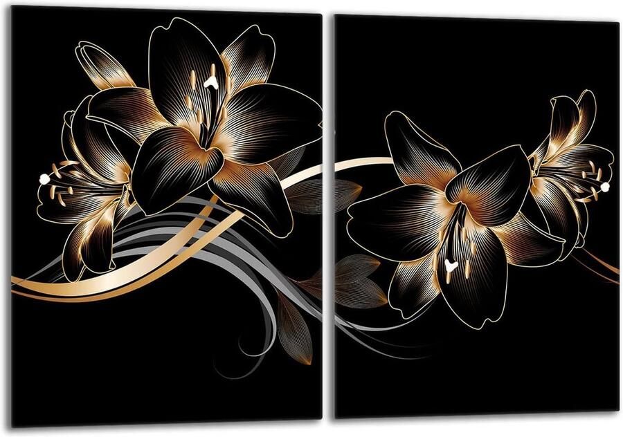 Kookplaat Afdekplaten Werkblad Beschermers Keuken Decoratie Gehard Glas 2x 40x52 cm Orchidee