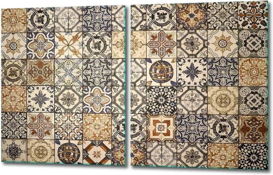 Kookplaat Afdekplaten Werkblad Beschermers Keuken Decoratie Gehard Glas Ontwerp 40x52 cm Set Mozaïek Patroon