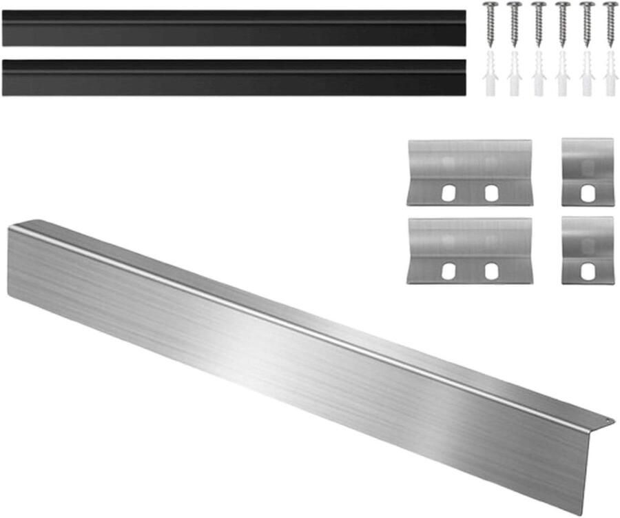 Kookplaat Afdekstrip Afdichtstrip Aanrecht Keuken Schoonhouden Roestvrij Staal 77 cm Zilverkleurig