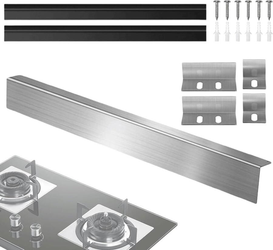 Kookplaat Afdichting Spleetvuller Strip Keuken Schoonhouden Antislip Ontwerp 77 cm Lengte Zilver