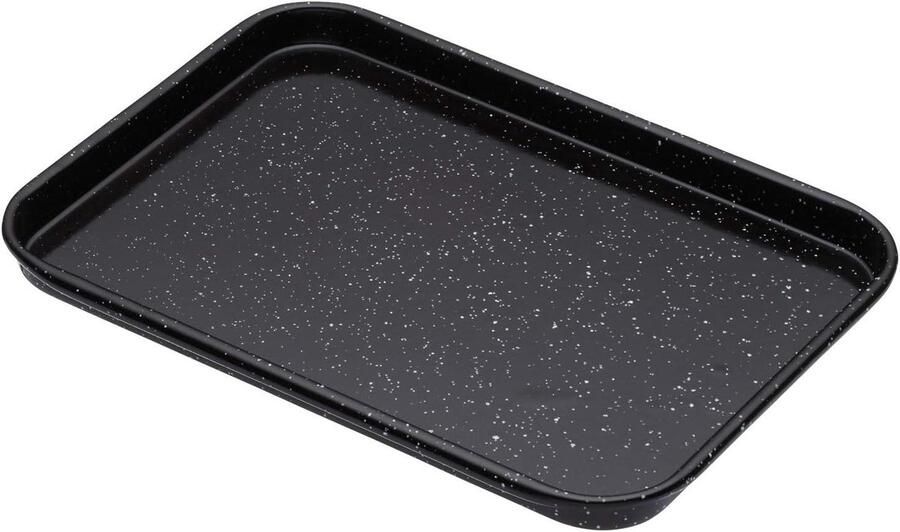 Kookplaat Bakplaat Ovenplaat Steelpan Porties Scheiden Krasbestendig Emaille 24 x 18 cm Zwart