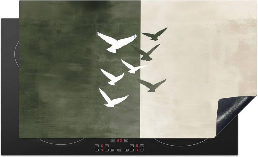 Kookplaat Beschermer 91x52 cm Inductiekookplaat Afdekplaat Antislip Mat voor Keuken Unieke Fotoprint Groen