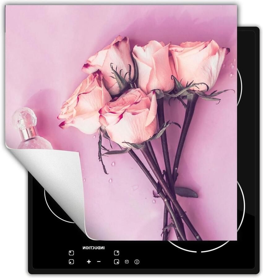 Kookplaat Beschermer Aanrecht Mat Extra Werkruimte Anti-slip Oppervlak 50x52 cm Bloemenprint