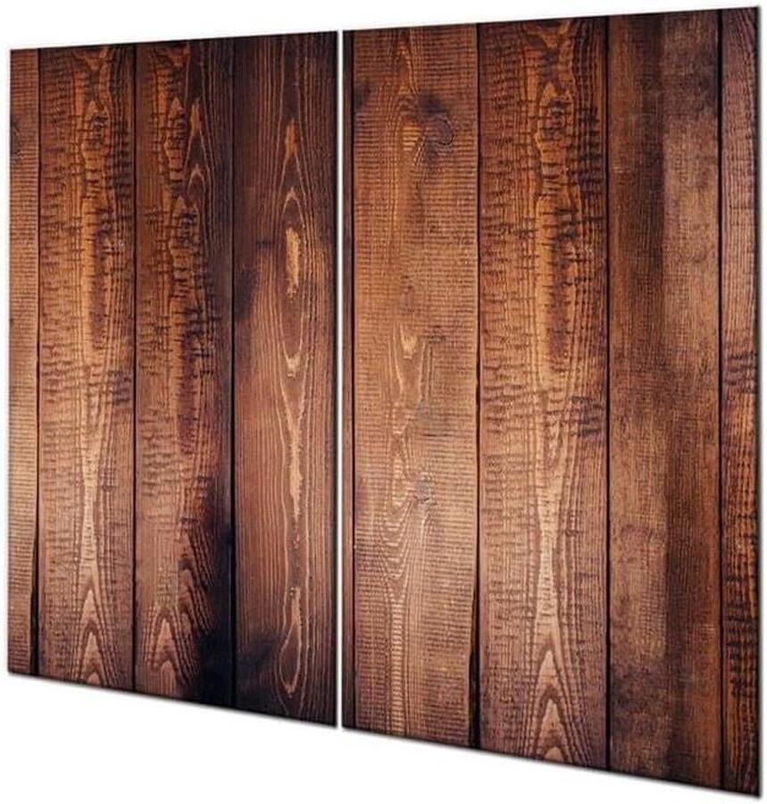Kookplaat Beschermer Aanrechtblad Deksel Keuken Beschermen Kras- en slagvast 60 x 52 cm Bruin Hout