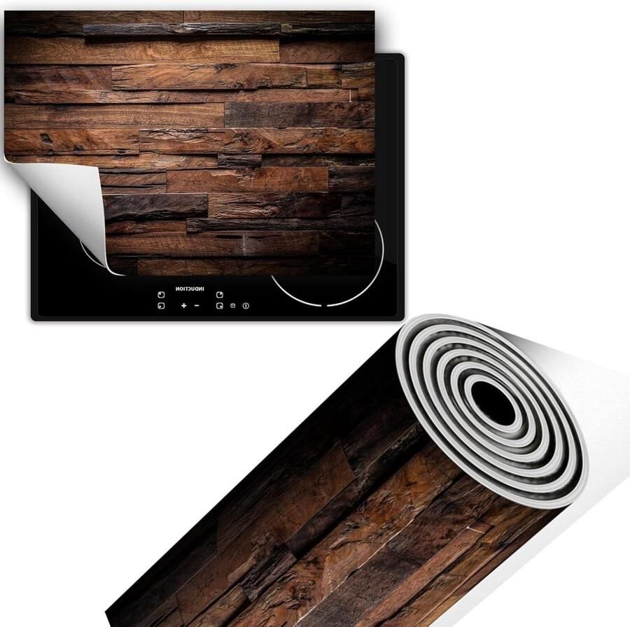 Kookplaat Beschermer Aanrechtblad Mat Extra Werkruimte Creëren Eendelig Ontwerp 70 x 52 cm Hout Brons