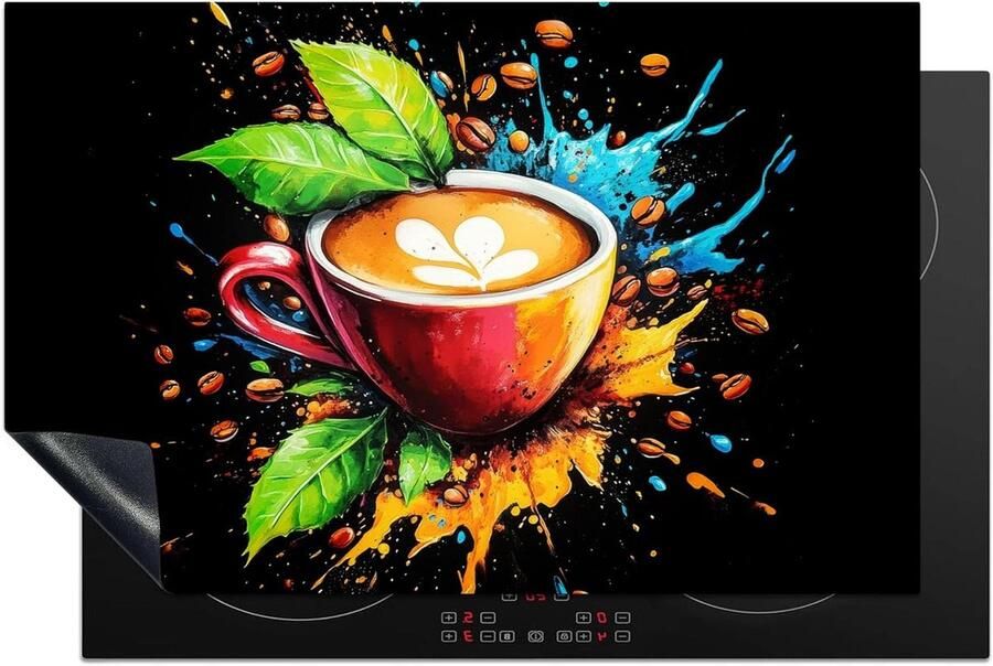 Kookplaat Beschermer Aanrechtblad Mat Extra Werkruimte Unieke Foto Print 81x52 cm Graffiti Koffie