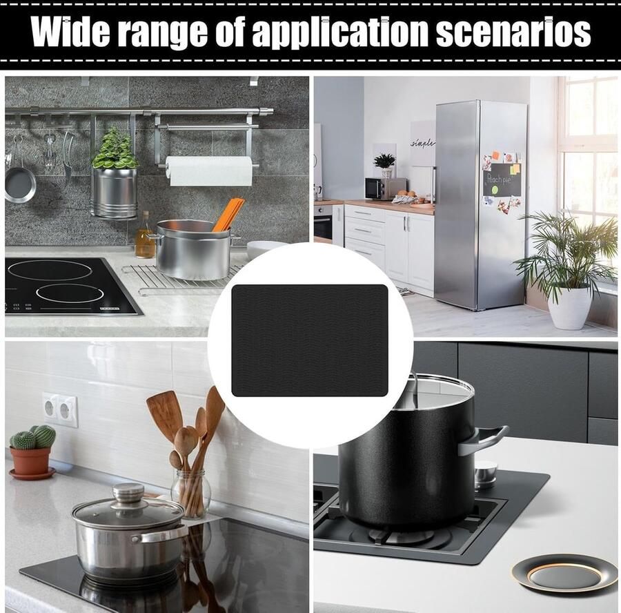 Kookplaat Beschermer Aanrechtblad Mat Keuken Organiseren Hittebestendig Siliconen 70x50cm Zwart