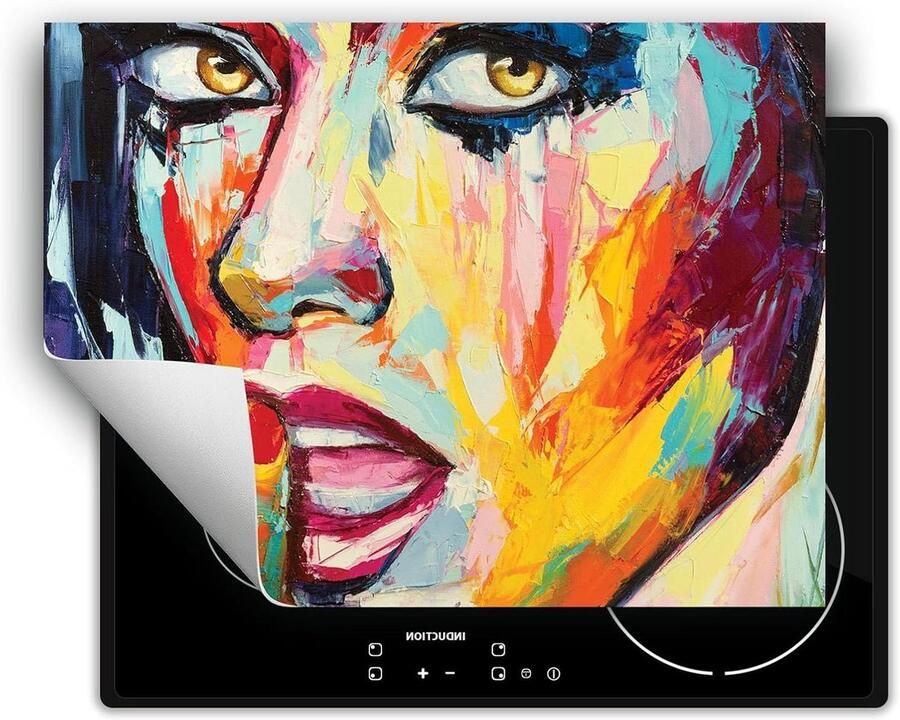 Kookplaat Beschermer Afdekplaat Anti Slip Mat Extra Werkruimte Creëren Vinyl met UV-print 70x52 cm Afbeelding