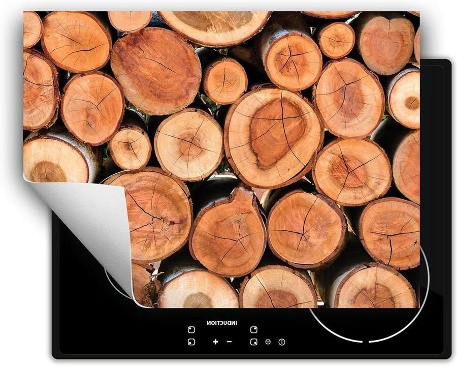 Kookplaat Beschermer Afdekplaat Inductie Extra Werkruimte Antislip Vinyl 70x52 cm Bomen hout