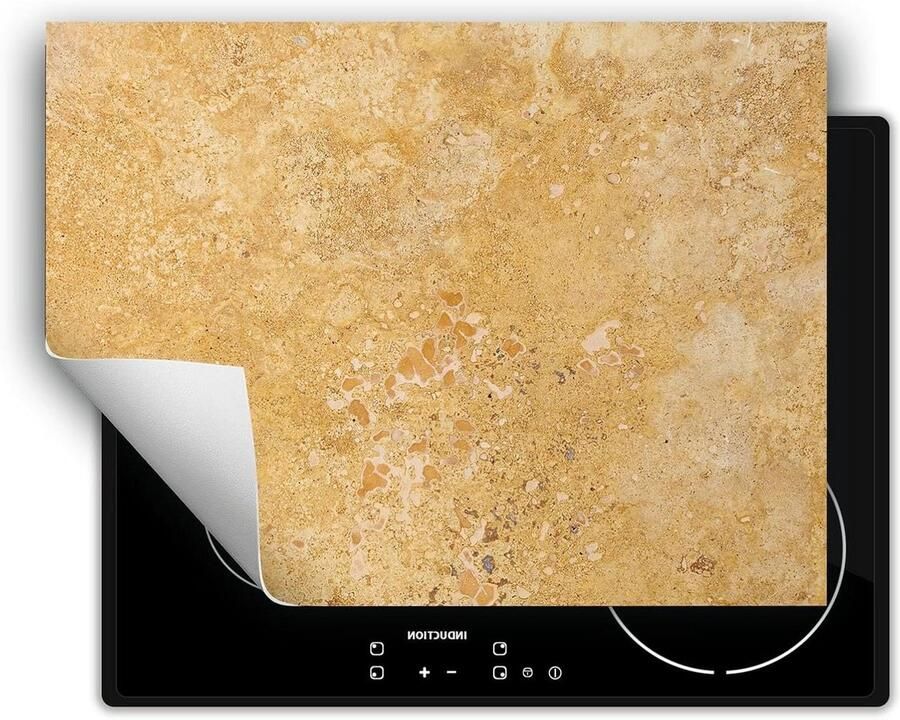 Kookplaat Beschermer Afdekplaat Inductie Extra Werkruimte Antislip Vinyl 70x52 cm Goud Leisteen