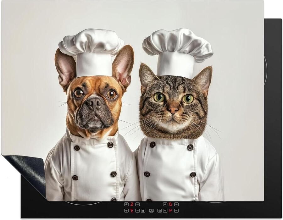 Kookplaat Beschermer Afdekplaat Inductie Extra Werkruimte Unieke Foto Print 77x59 cm Kat Hond