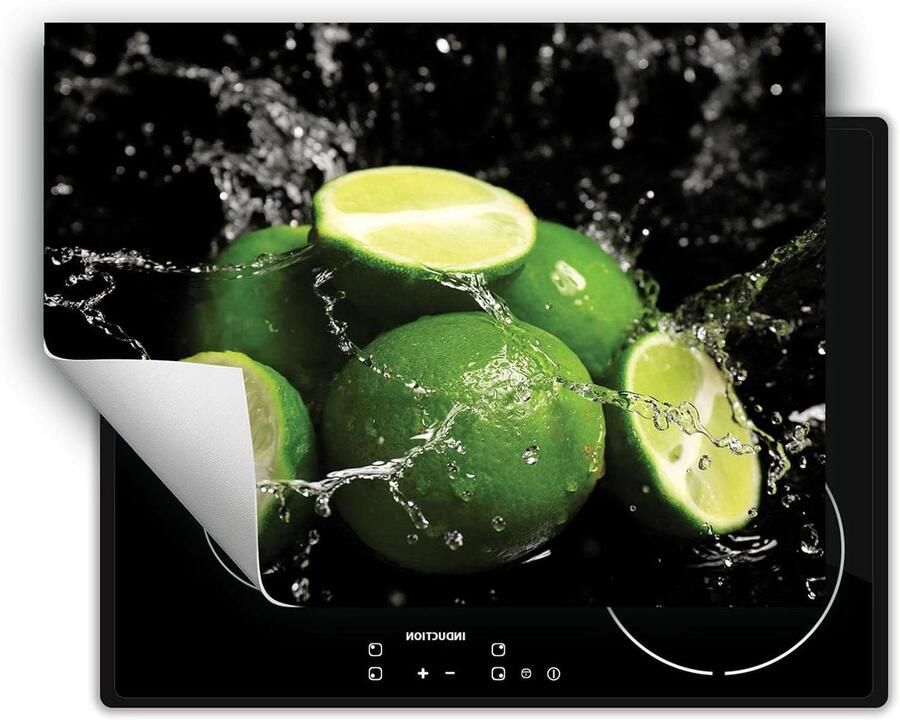 Kookplaat Beschermer Afdekplaat Mat Extra Werkruimte Antislip Vinyl 70x52 cm Zwart Fruit