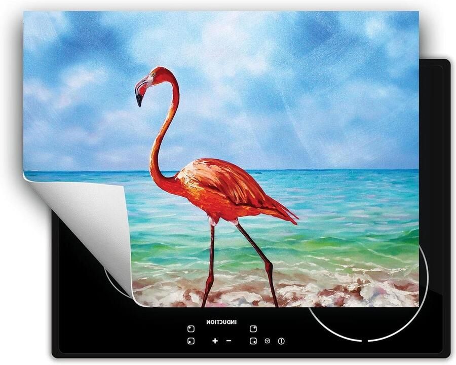 Kookplaat Beschermer Afdekplaat Mat Keuken Werkruimte Antislip Vinyl 70x52 cm Flamingo