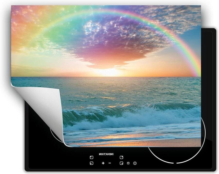 Kookplaat Beschermer Afdekplaat Mat Keuken Werkruimte Antislip Vinyl 70x52 cm Oceaan Strand