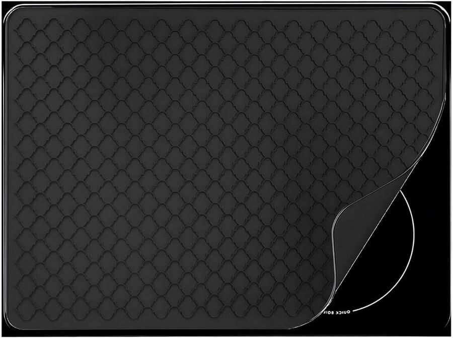 Inductie Kookplaat Beschermer Siliconen Mat Keuken Beschermen Hittebestendig Ontwerp 71 x 50 cm Zwart