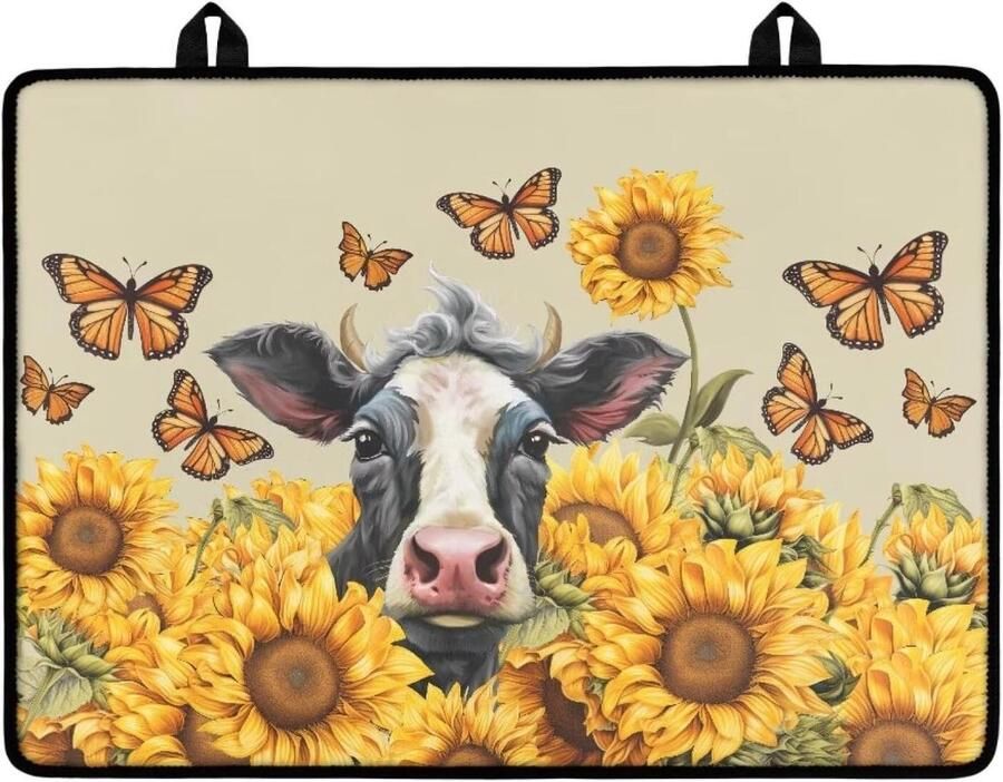 Kookplaat Beschermer Fornuis Mat Keuken Beschermen Hittebestendig 64 x 75 cm Zonnebloem Patroon