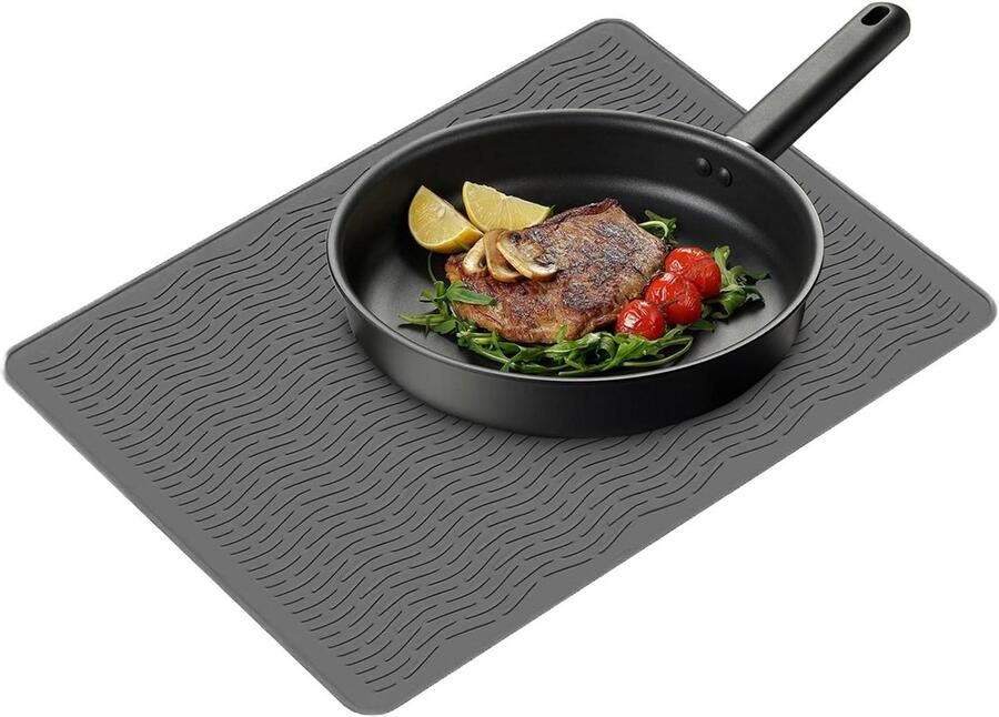 Kookplaat Beschermer Fornuis Mat Keuken Beschermen Kras- en Morsbestendig 70x50 cm Grijs