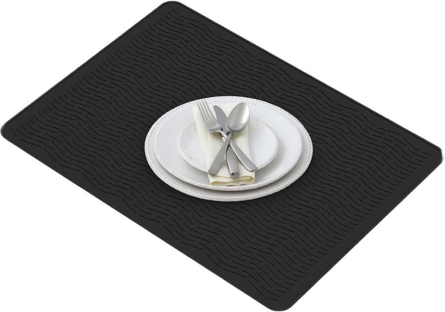 Kookplaat Beschermer Fornuis Mat Krasvrije Keuken Hittebestendig Siliconen 70x50 cm Zwart
