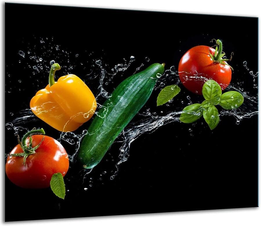 Kookplaat Beschermer Glazen Plaat Keuken Decoratie Krasbestendig Gehard Glas 60 x 52 cm Zwart