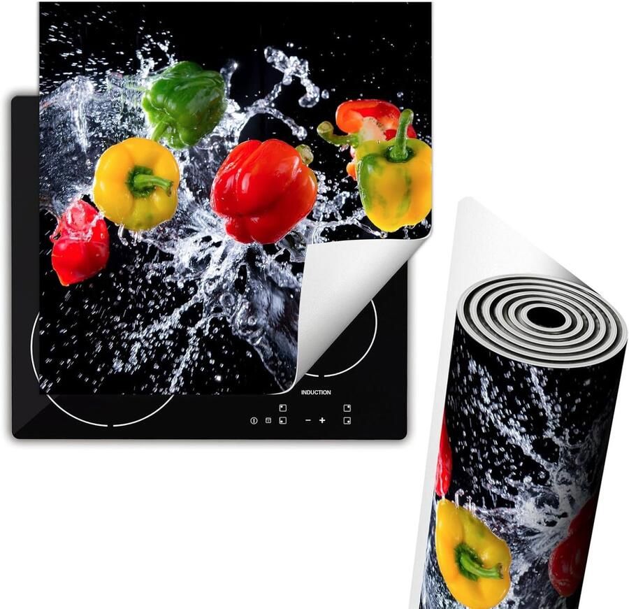 Kookplaat Beschermer Inductie Mat Keuken Decoratie Extra Werkruimte 60x52cm Zwart Paprika
