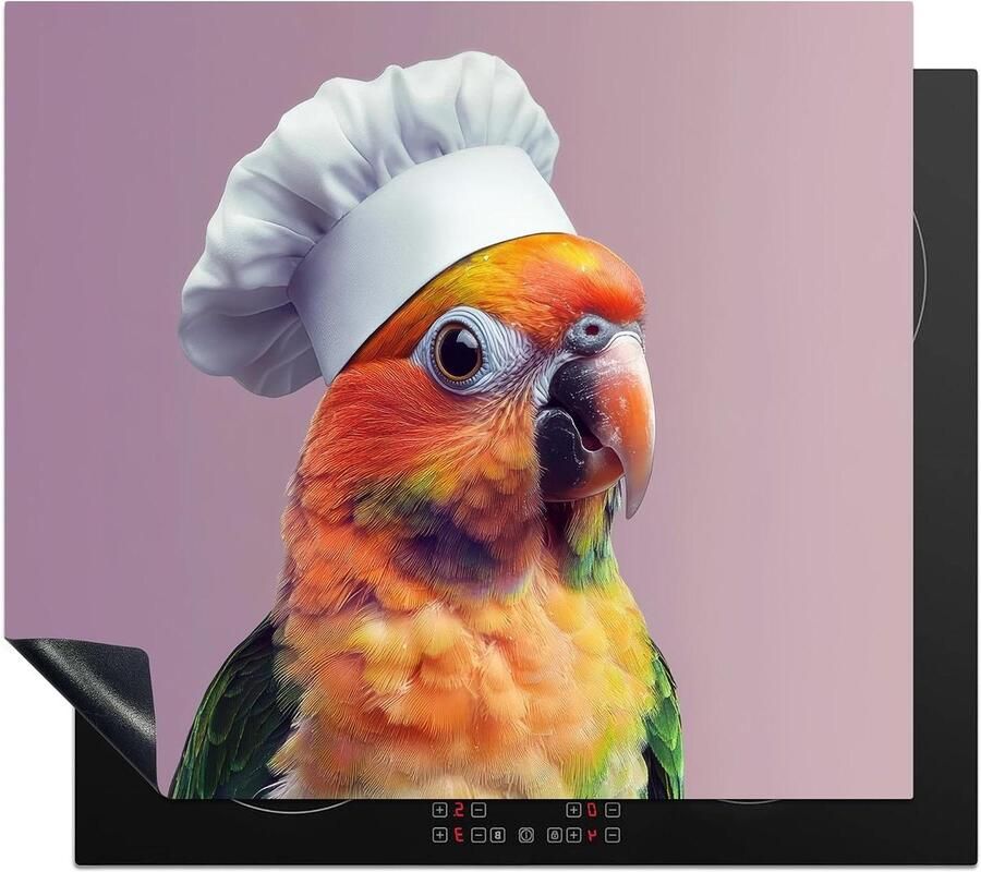 Kookplaat Beschermer Inductie Mat Keuken Decoratie Unieke Foto Print 59x51 cm Papegaai