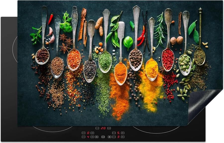 Kookplaat Beschermer Inductie Mat Keuken Decoratie Unieke Foto Print 83x51 cm Kruiden Specerijen