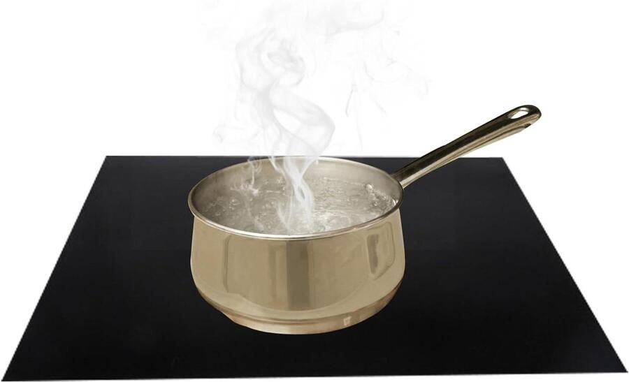 Kookplaat Beschermer Inductie Mat Koken Beschermen Hittebestendig Siliconen 52x78 cm Zwart