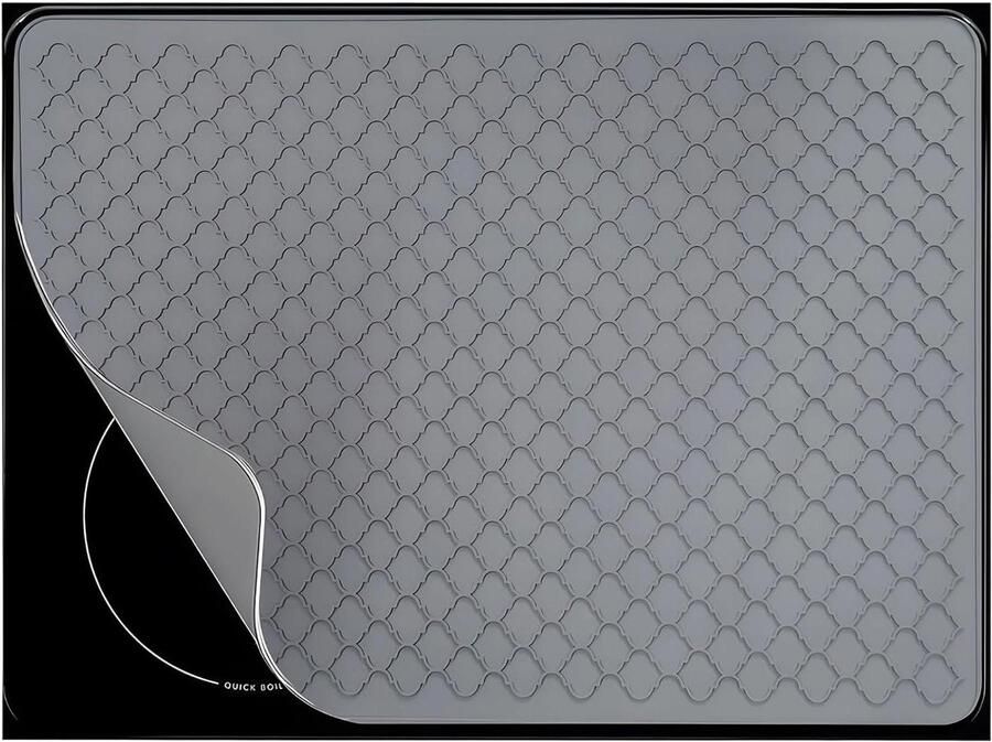 Inductie Kookplaat Beschermer Siliconen Mat Kookplaat Beschermen Hittebestendig Ontwerp 71 x 50 cm Grijs