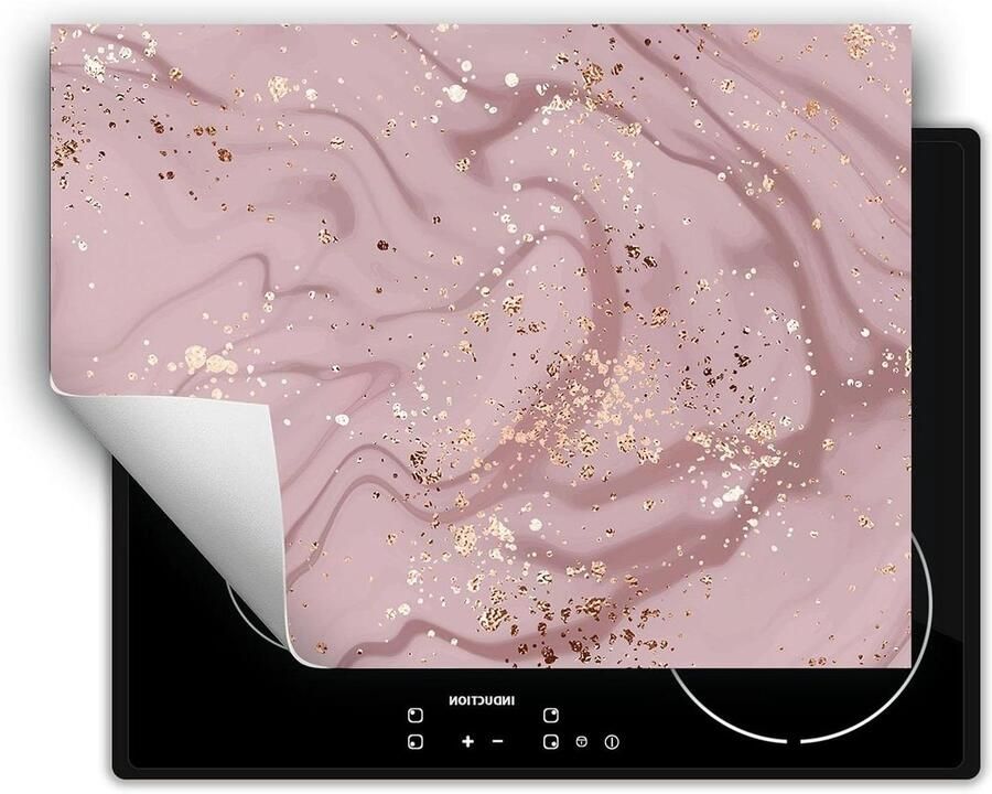 Kookplaat Beschermer Mat Aanrechtblad Creëren Antislip Vinyl 70x52 cm Roze Marmer