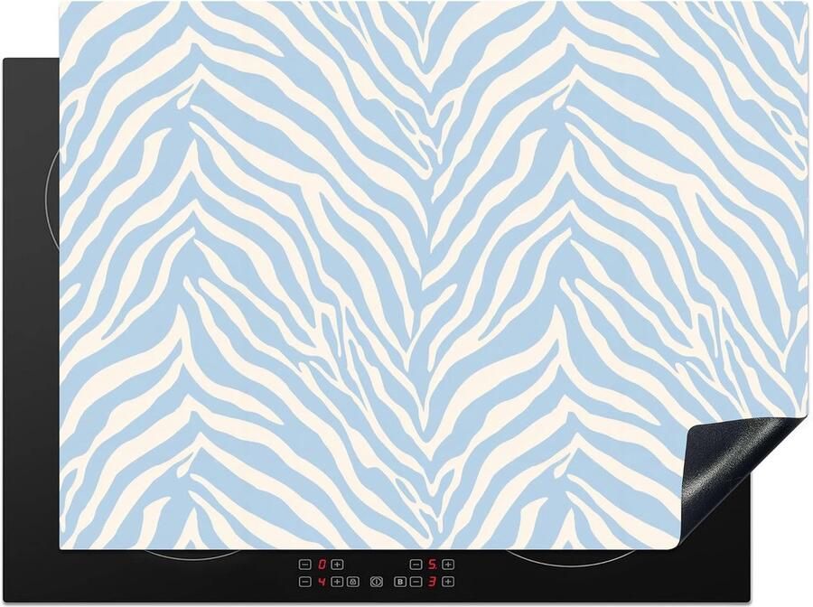 Kookplaat Beschermer Mat Extra Werkruimte Antislip 71x52cm Blauw Zebra
