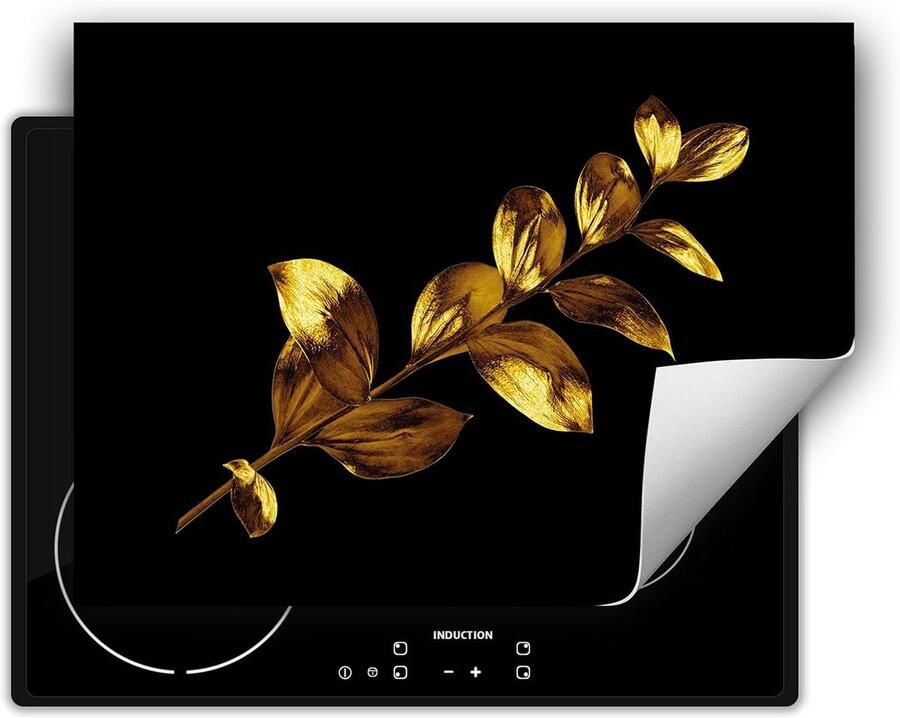 Kookplaat Beschermer Werkblad Beschermer Bescherming Inductie 3mm Dik Materiaal 80x52 cm Bloemen Goud