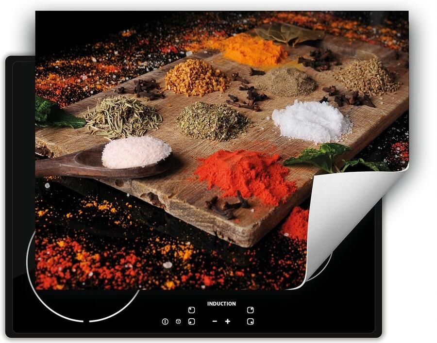 Kookplaat Beschermer Werkblad Bescherming Inductie Koken 3mm Dik Materiaal 80x52 cm Kleurrijk Kruiden