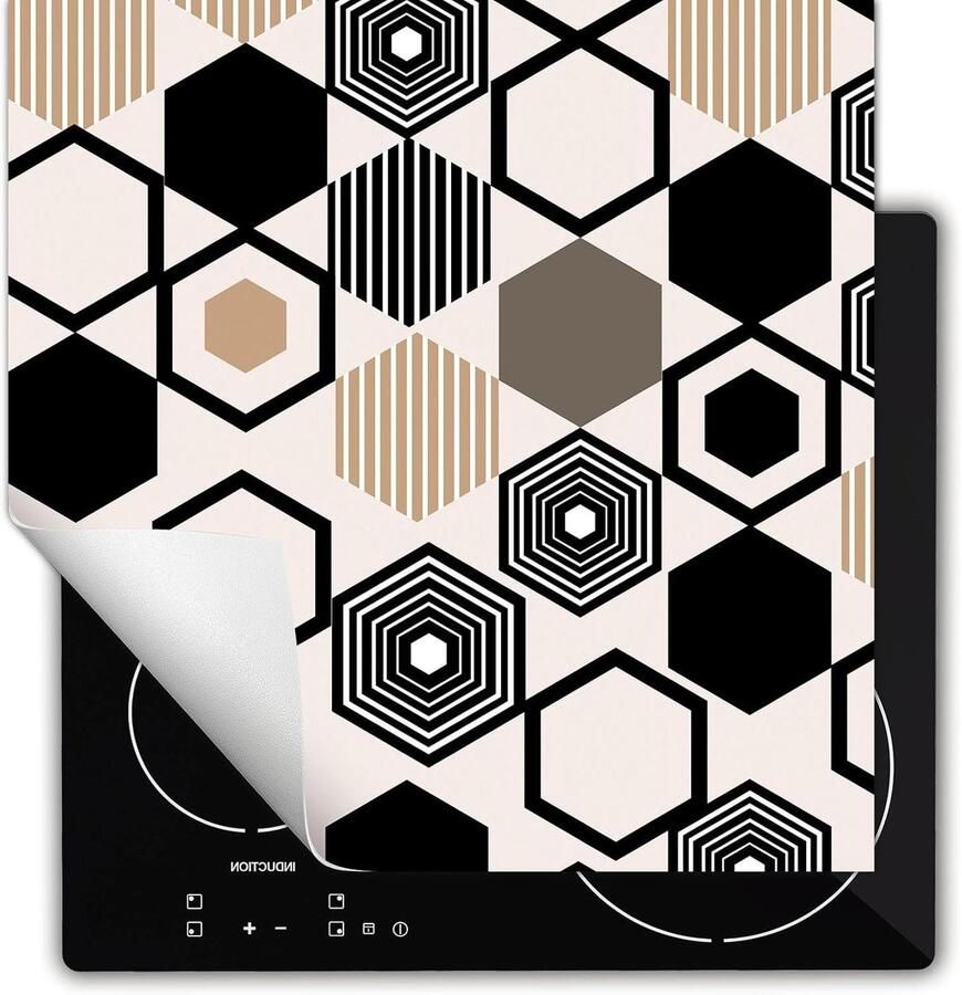 Kookplaat Beschermer Werkblad Decoratie Keuken Beschermen Anti Slip Vinyl 60x52 cm Beige Patroon