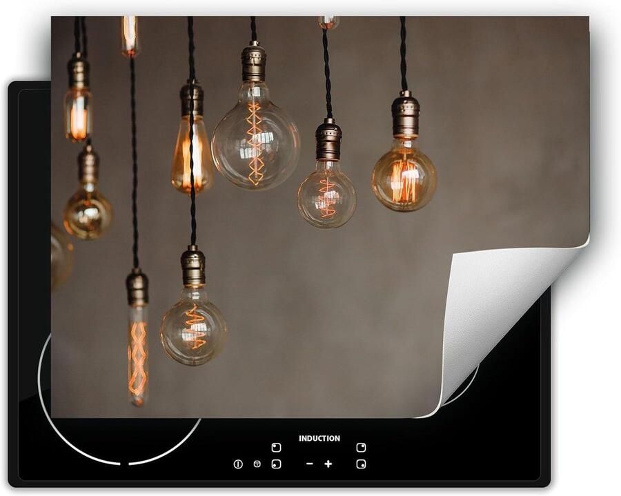Kookplaat Beschermer Werkblad Decoratie Keuken Organisatie Anti Slip Vinyl 80x52 cm Lichtgrijs