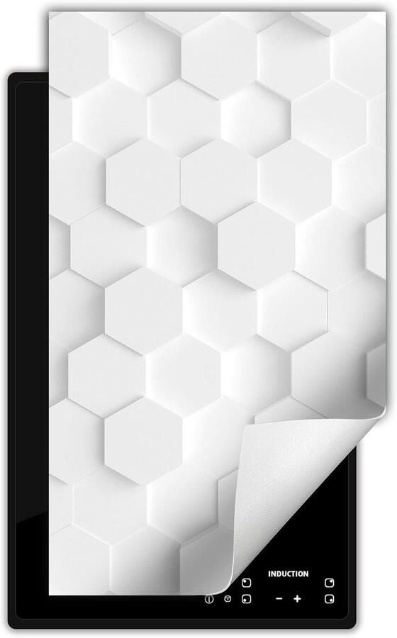 Kookplaat Beschermer Werkblad Mat Keuken Beschermen Antislip Vinyl 30x52 cm Wit 3D