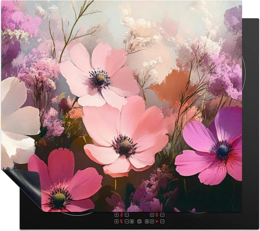 Kookplaat Beschermer Werkblad Mat Keuken Decoratie Anti Slip 59x51 cm Bloemen
