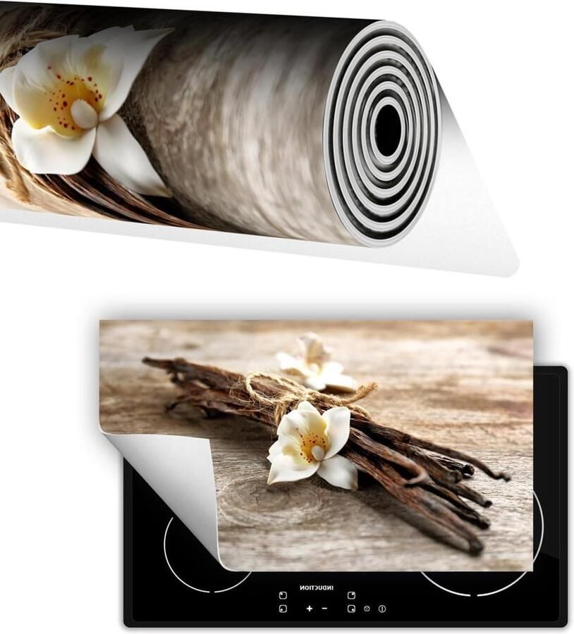 Kookplaat Beschermer Werkblad Mat Keuken Decoratie Extra Werkruimte 90x52 cm Bloem Hout