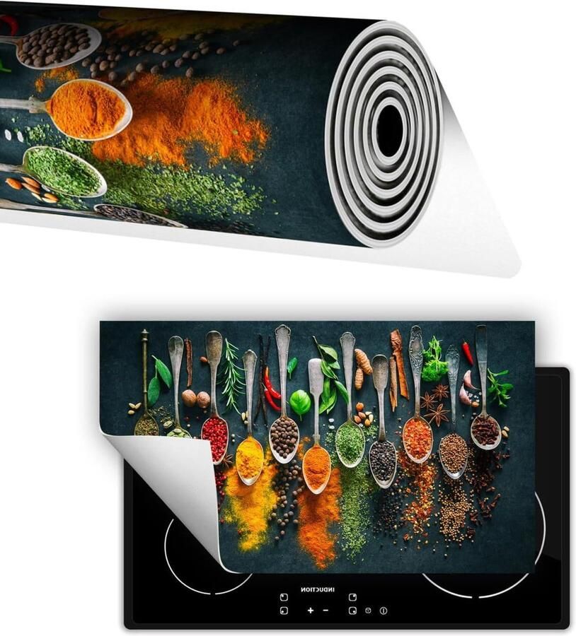 Kookplaat Beschermer Werkblad Mat Keuken Organisatie Extra Werkruimte 90x52 cm Kruiden Lepel