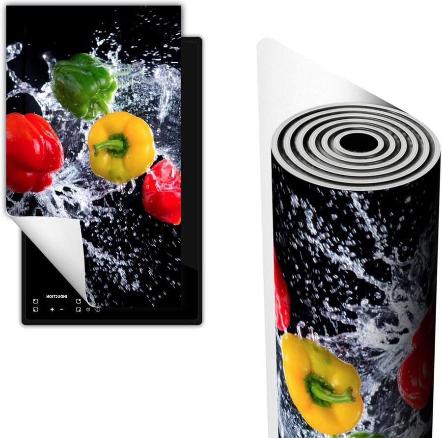 Kookplaat Beschermer Werkbladmat Fornuis Keuken Organisatie Antislip Vinyl Materiaal 30x52 cm Zwart