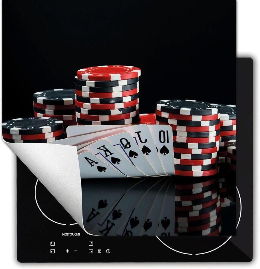 Kookplaat Beschermer Werkbladmat Keuken Decoratie Anti Slip 60x52 cm Poker Zwart