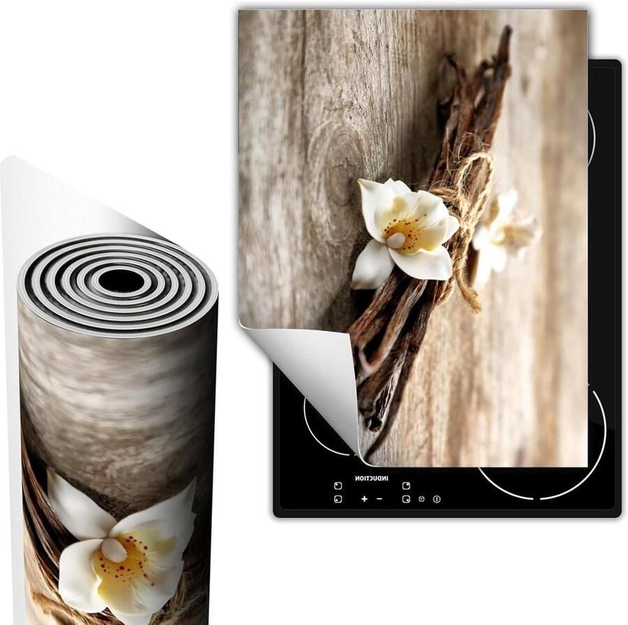 Kookplaat Beschermer Werkbladmat Keuken Decoratie Anti-slip vinyl 40x52 cm Bloem Hout