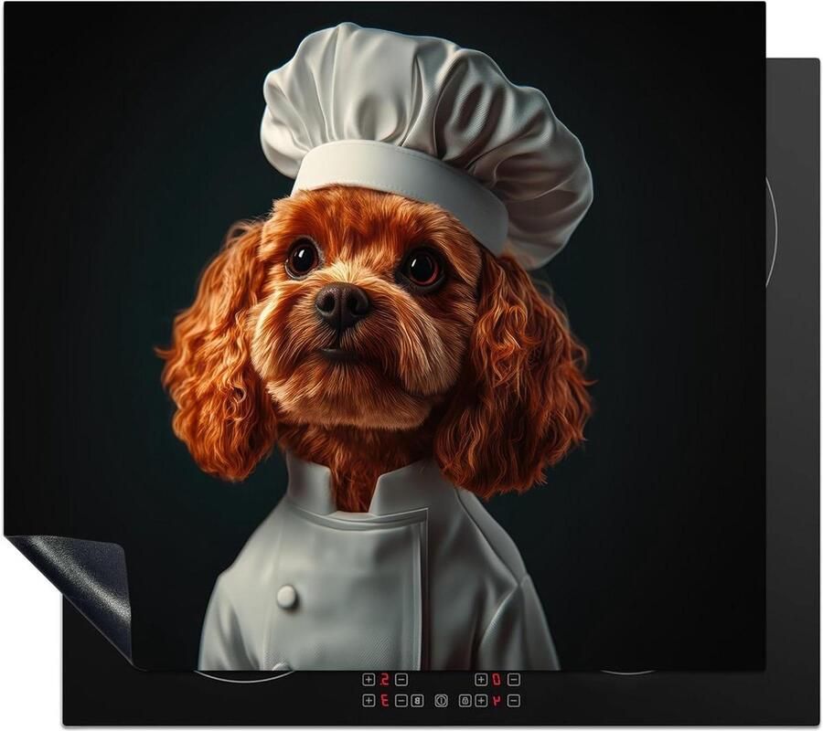 Kookplaat Beschermer Werkbladmat Keuken Decoratie Unieke Fotoprint 60x52 cm Bruine Hond