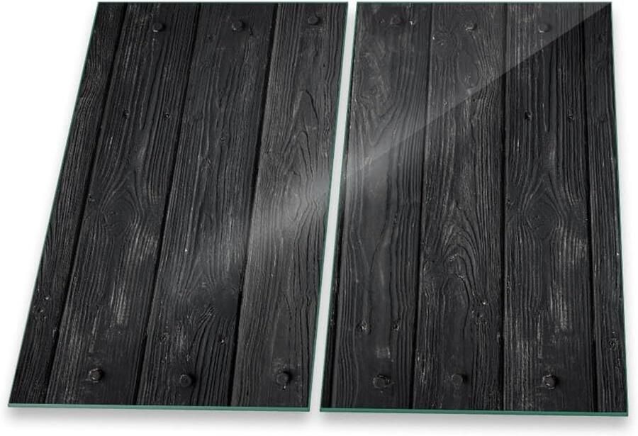 Kookplaat Beschermers Aanrechtblad Verlenger Extra Werkruimte Veiligheidsglas 60x52 cm Zwart