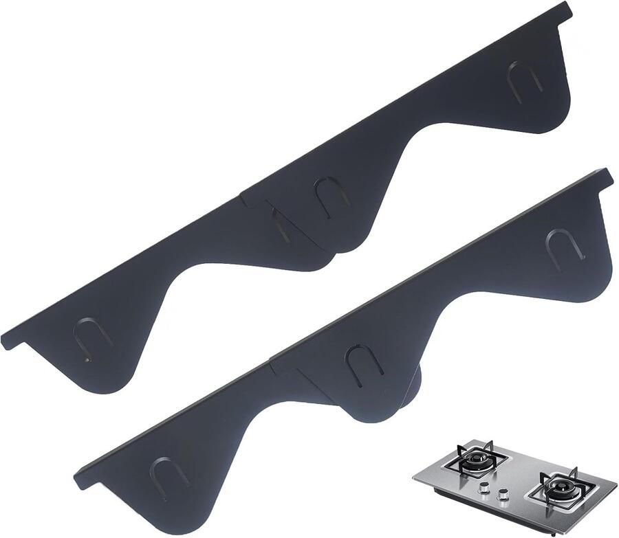 Kookplaat Beschermers Achterwand Covers Keuken Schoonhouden Roestvrij Staal Verstelbaar 35-70cm Zwart