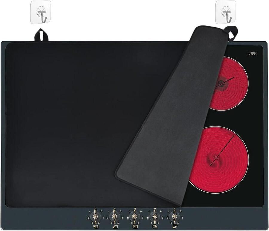 Kookplaat Beschermers Fornuis Covers Keuken Organisatie Hittebestendig Waterdicht 74 x 51 cm Zwart